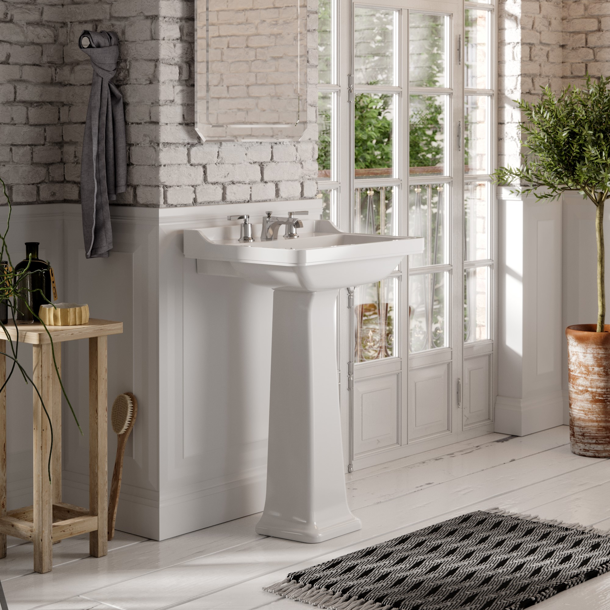 Saneux Sofia Basin & Pedestal With Cromwell Tap