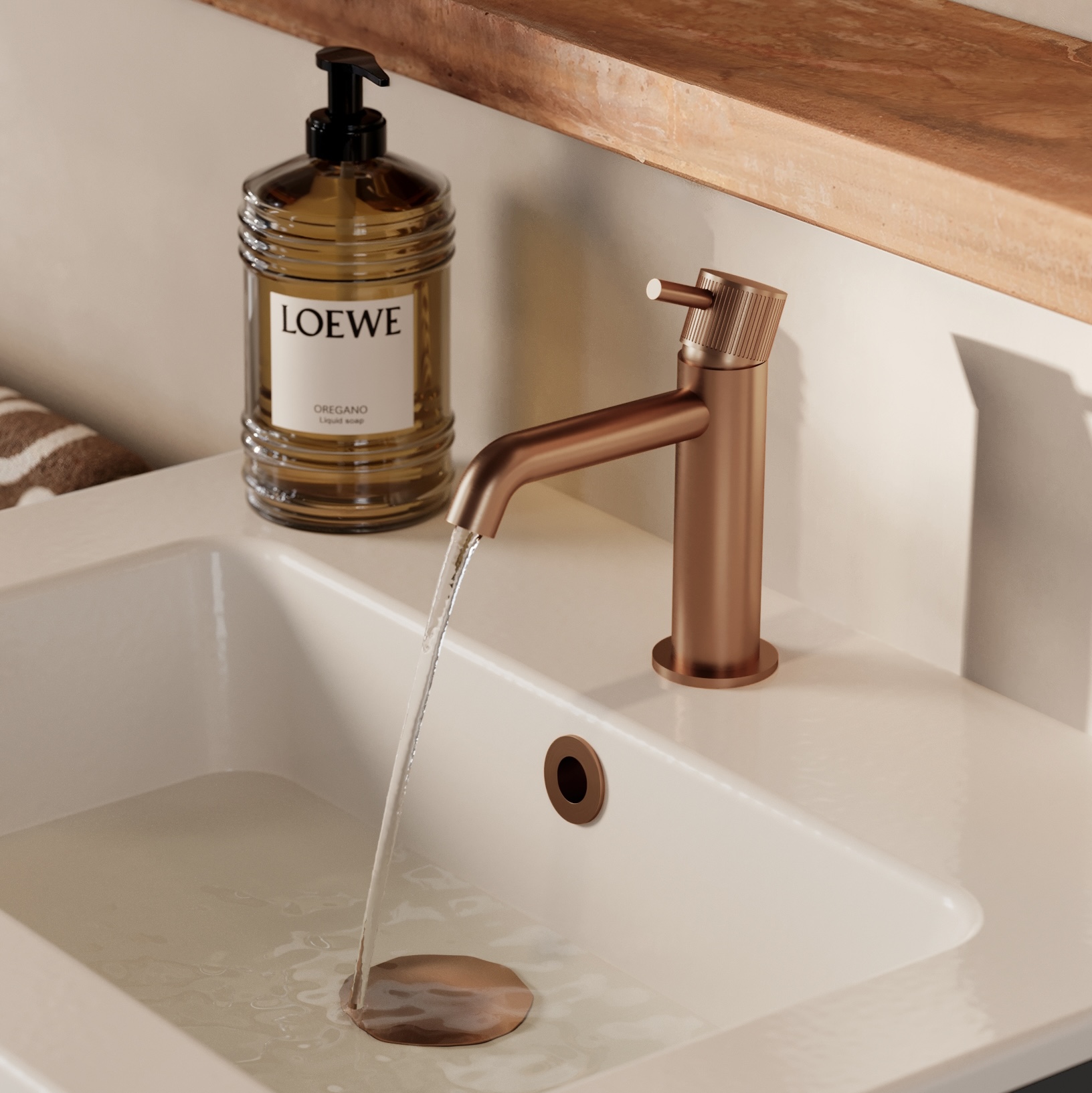 Cos Knurled Basin Mixer in Chrome Finish