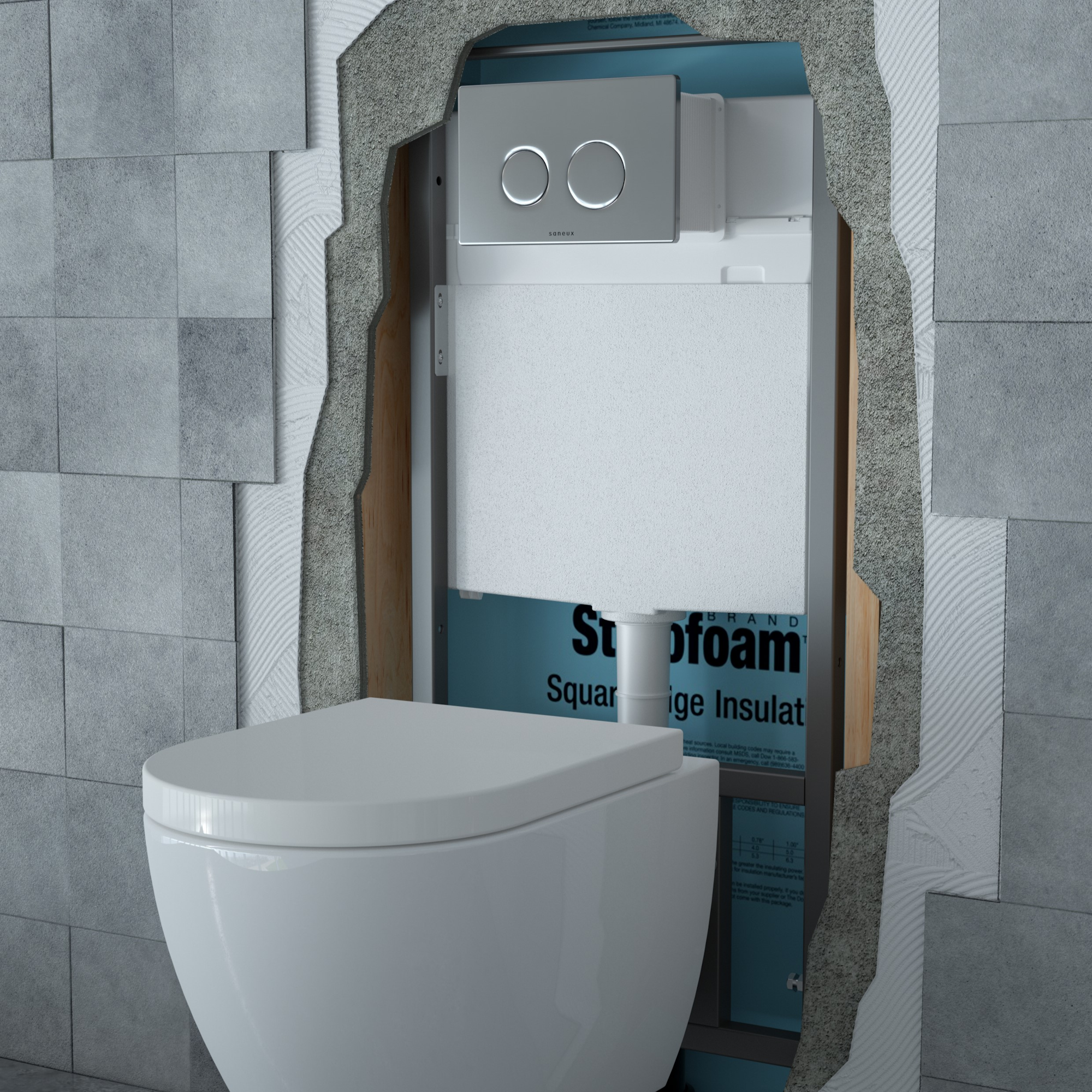 Saneux Flushe range concealed Flushing System