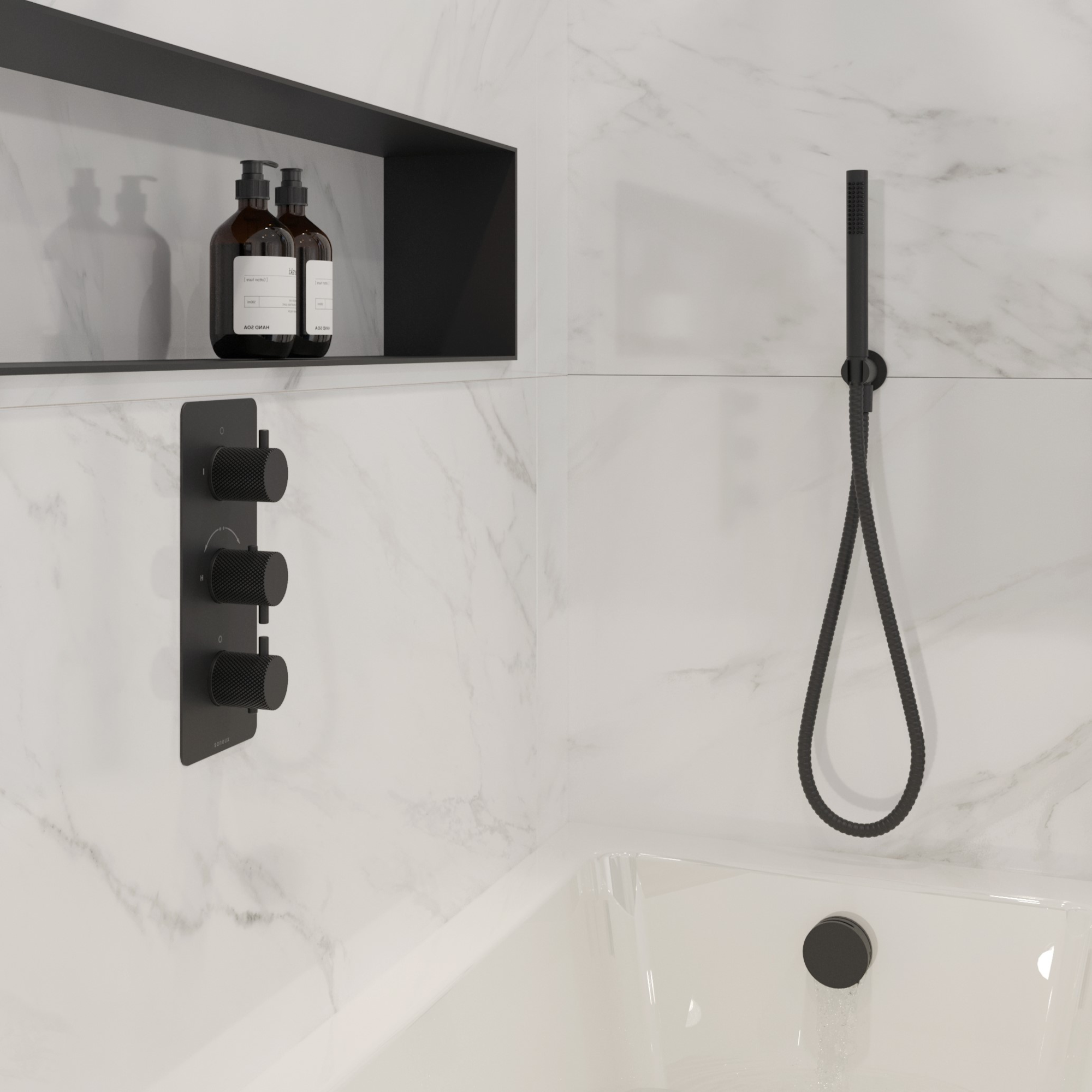 Saneux Cos Shower Set With Hose Matte Black