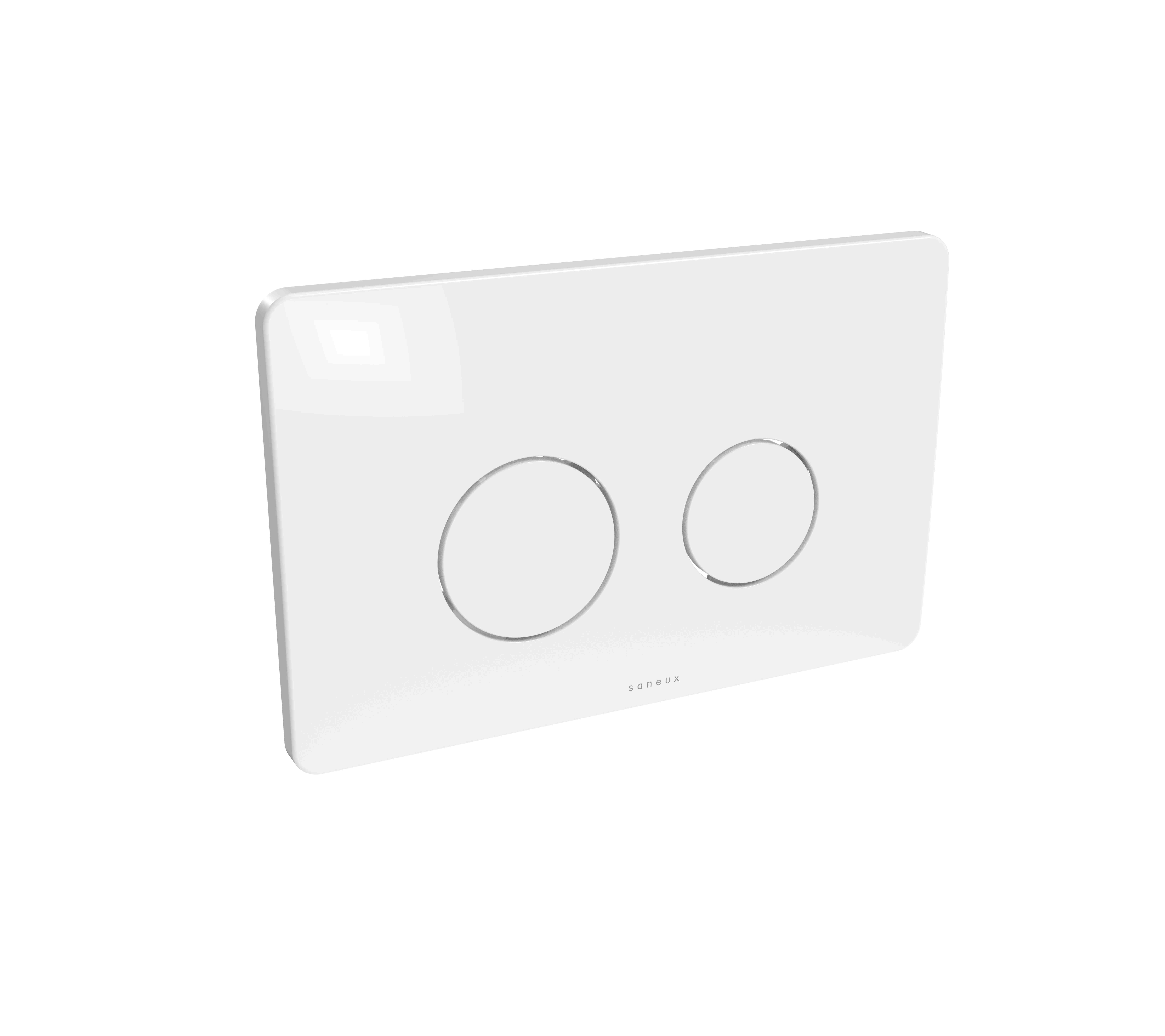 Flushe Flush plate round button in gloss white