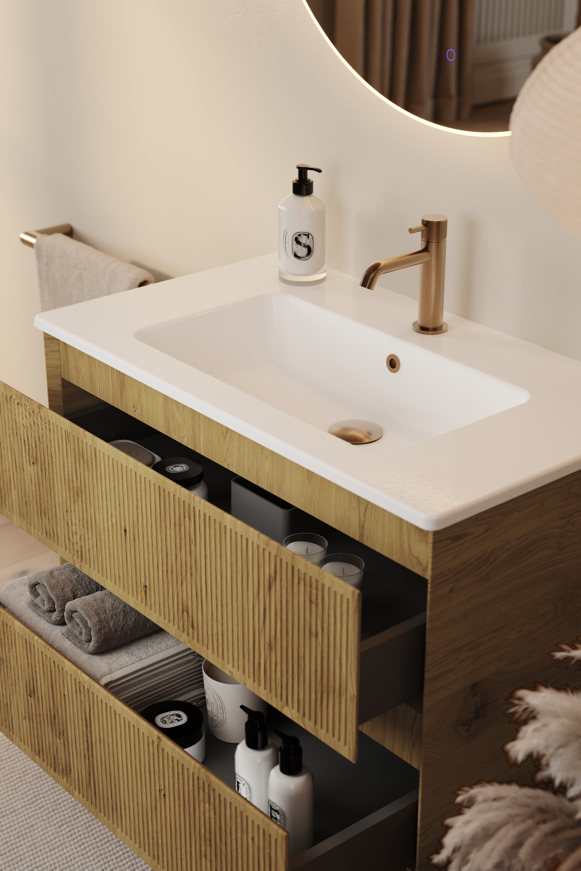 Monument 80cm 2 drawer Portland Oak